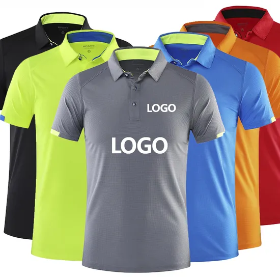Schnell trocknendes, individuell bedrucktes, gesticktes Logo für Sportuniform-Männer-Poloshirt