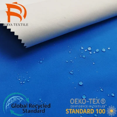 100 % Polyester-Strick-Ripstop-Garn gefärbtes Recycling-Gewebe mit TPU-PU-PA- oder PVC-Beschichtung für Sportbekleidung-Zelttaschen